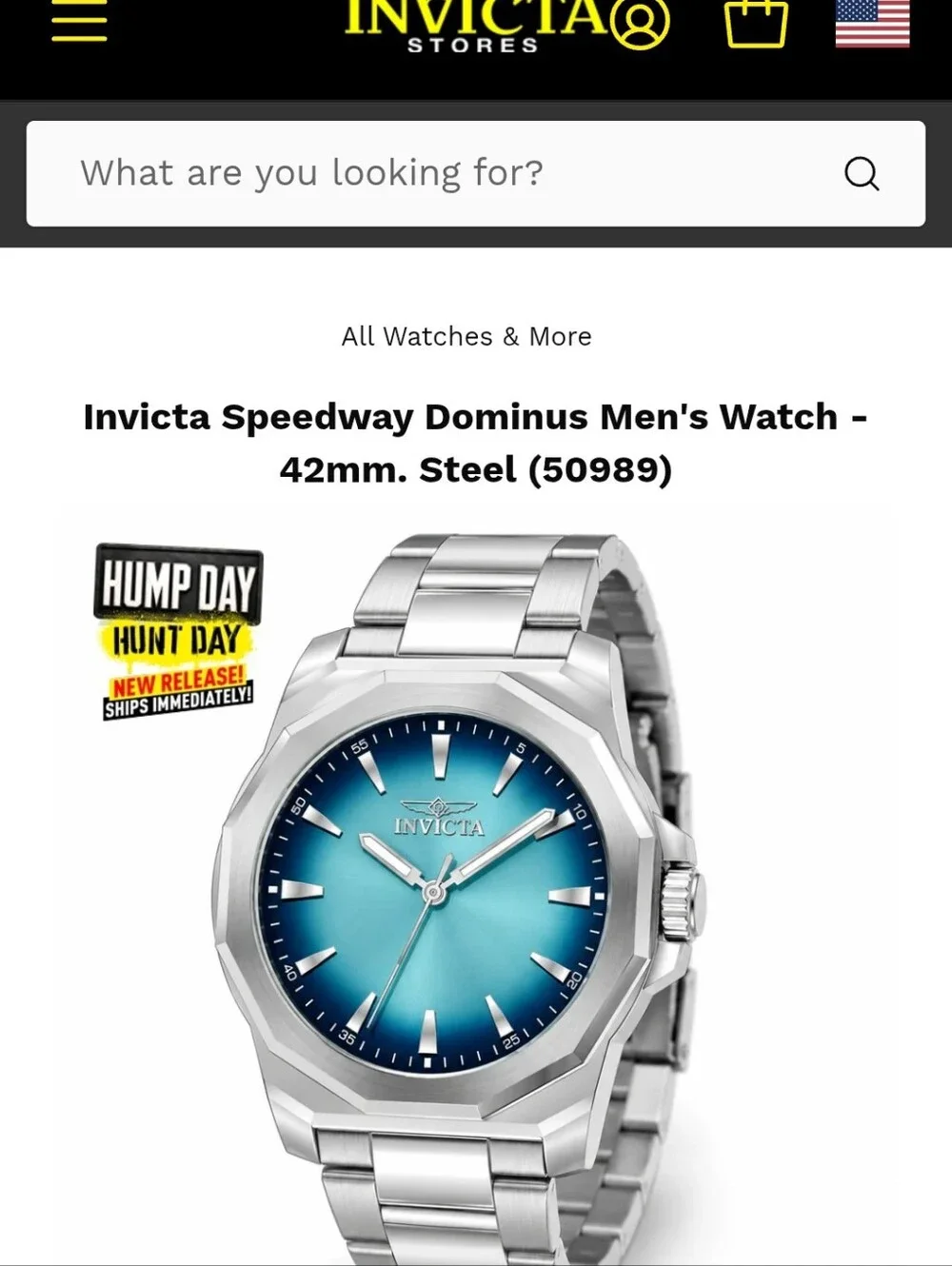 359.  Invicta Speedway Dominus Men's Watch - 42mm. Steel (50989)